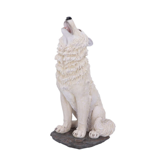 Howling White Wolf Figure.