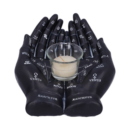 Black Chiromancy Hands Candle Holder.
