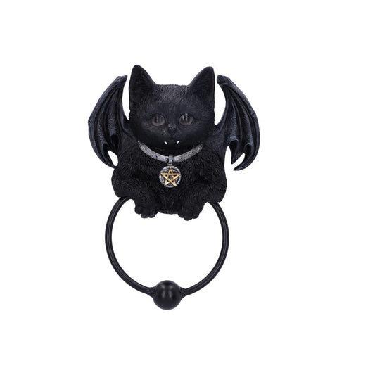 Black Bat Cat Door Knocker.