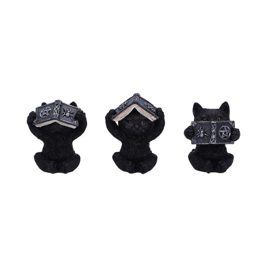 Three Wise Witchy Black Cats