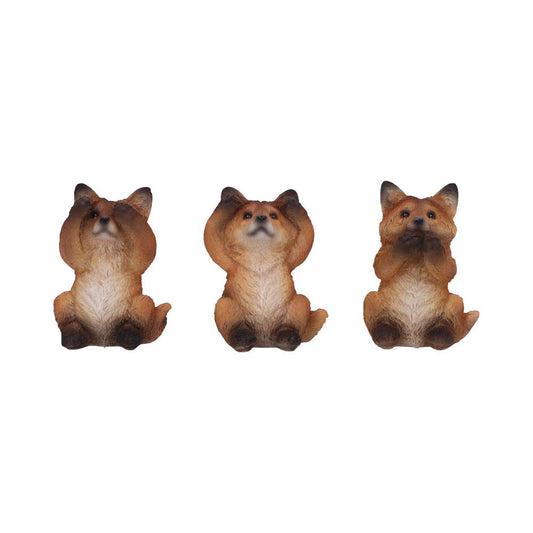Three Wise Fox Figurines