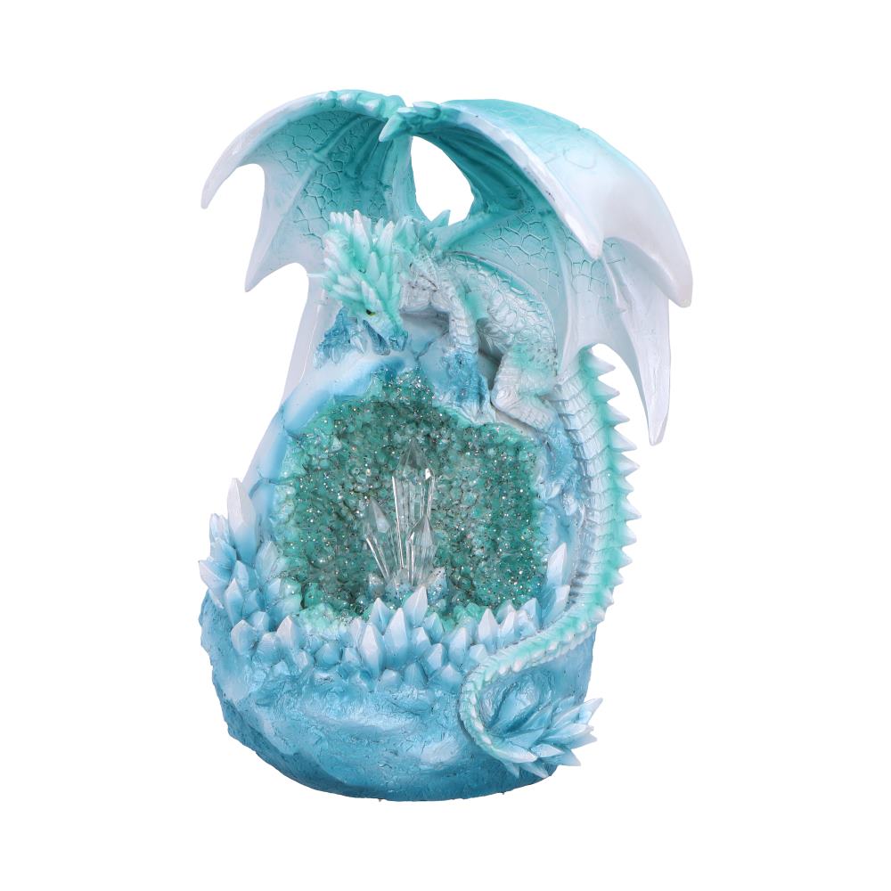 Light up icy dragon geode ornament
