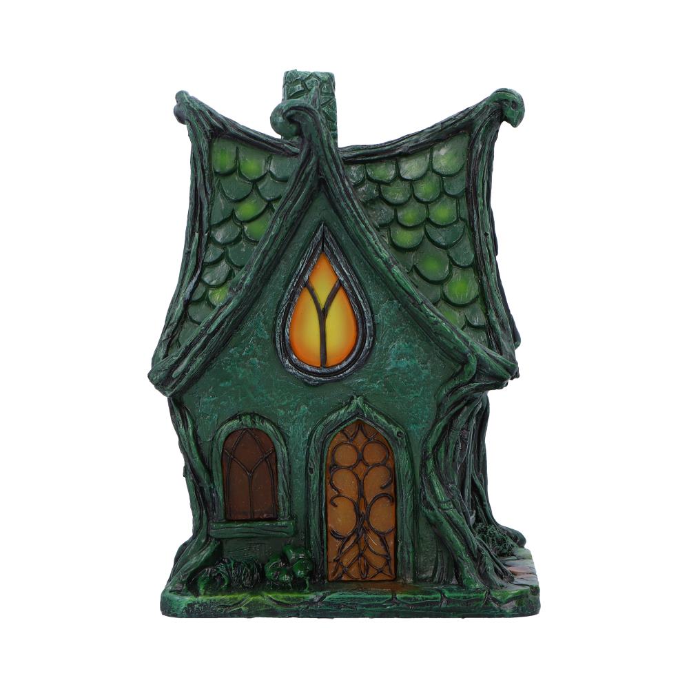 A gothic-style fairy cottage with LED lighting to create a magical ambiance.