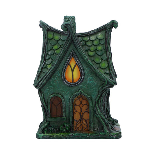 A gothic-style fairy cottage with LED lighting to create a magical ambiance.