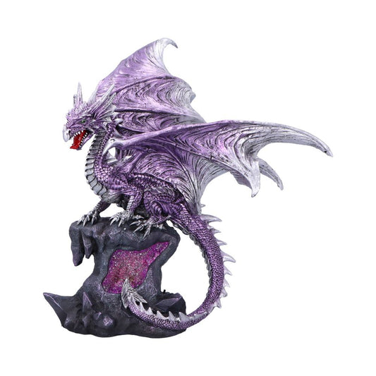 Regal design  Majestic purple dragon with shimmering silver accents.