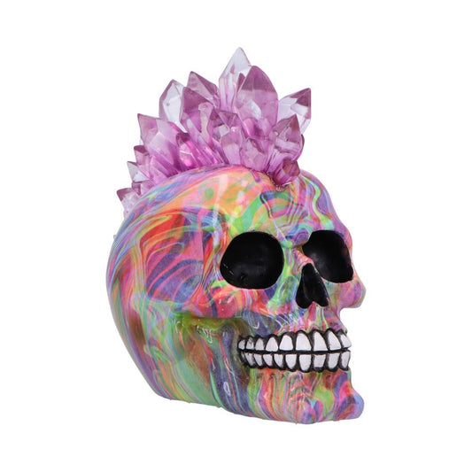 Striking Psychedelic Design  Features bold tie-dye colours in green, pink, purple, yellow, and orange.